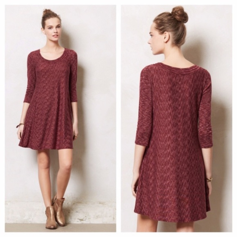 Anthropologie Burgundy Mini Dress